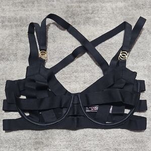 Victoria's Secret Black Strappy Cage Bra